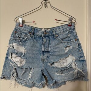 Free People Distressed Denim Women Shorts